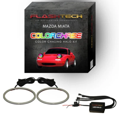 Dream Color Chasing Dynamic LED Halo Kit para Faros Mazda Miata 1990-1997 Foto 1 de 4
