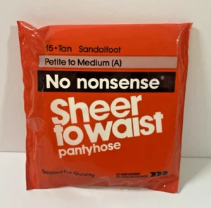 Vtg No Nonsense Sheer to Waist Pantyhose 15 Tan Sandalfoot Petite to Medium A - Picture 1 of 11