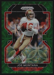 2021 Panini Prizm Prizms Green Scope #60 Joe Montana /75