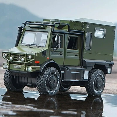 1/32 UNIMOG U4000 Touring Car Vehicle Diecast Model Truck Sound Light Kids Toys - Image 1 of 4