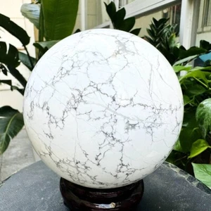 6.33LB Natural white turquoise Sphere Quartz Crystal Ball Reiki Healing - Picture 1 of 13