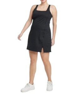 All in Motion Women Dress Athletic Shorts Slit Boat Neck Sleeveless Black S NEW - Picture 1 of 4