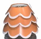 ‘09 Orange 3 Tier Lamp Shade Stray Dog Studio Tole 4 1/8”T 2.75”Top 6 3/8”Base