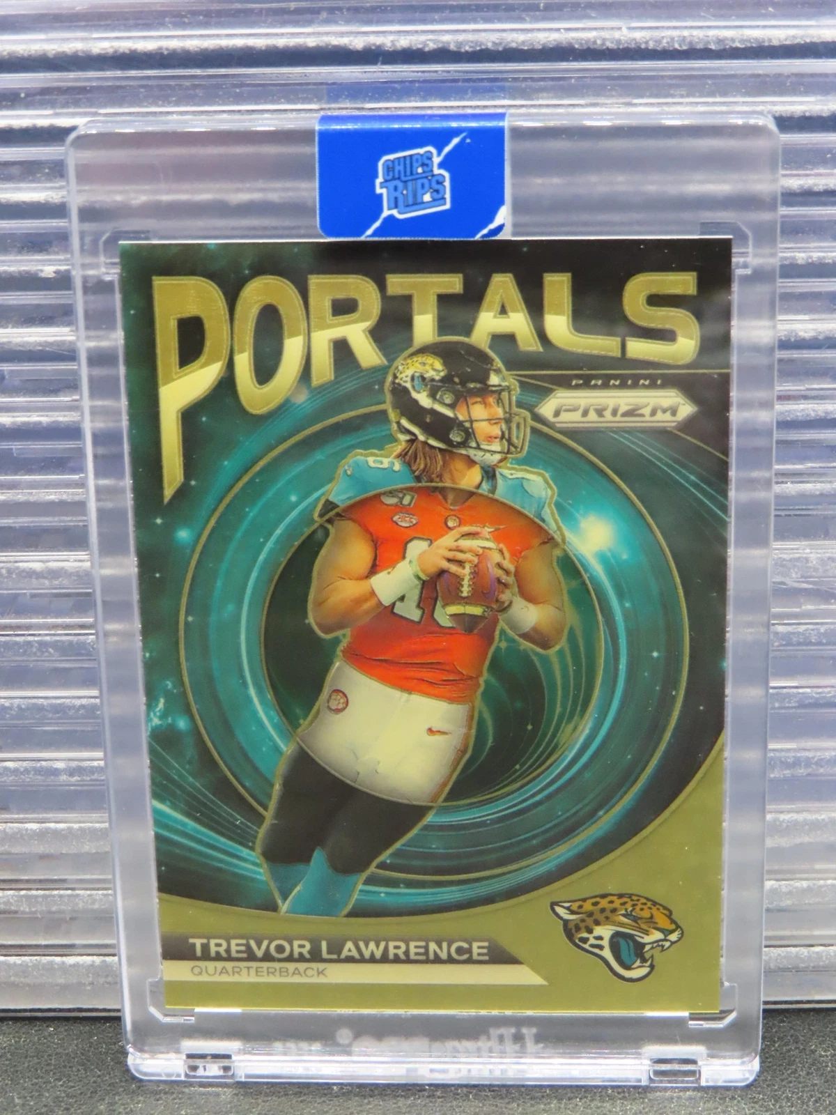 2023 Panini Prizm Trevor Lawrence Portals Gold Vinyl Prizm SSP #3/5 Jaguars