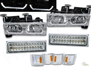 94-99 Chevy CK Full Size Tahoe Suburban C Bar Headlights Bumper Signal Lights - Picture 1 of 4