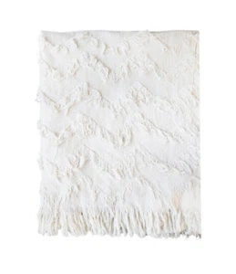 Kuscheldecke Plaid Fransen Grau od.Weiß Chic Antique Grau Landhausstil 130x170cm - Bild 1 von 4