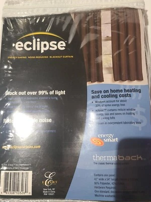 eclipse black out brown curtains 42” x 54" - Image 1 of 4