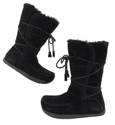 Earth Kalso Mujer Montaje Gamuza Cuero Botas Imitación Piel Forradas Negras Talla 6.5 Foto 1 de 4