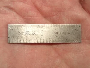 Vintage Tiny L. S. STARRETT 2" L. Machinist Steel Rule No. 2 w/ 7 Calib. Scales - Picture 1 of 6