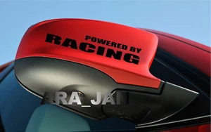 Powered by RACING Vinyl Decal racing sticker sport emblem car logo mirror PAIR - Picture 1 of 5
