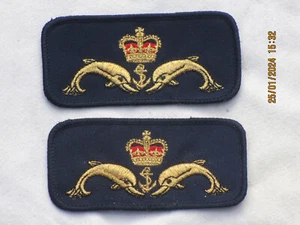 Royal Navy Submarine Badge: Delfine ,Krone & Anker,U Boot Abzeichen, 2x - Bild 1 von 3
