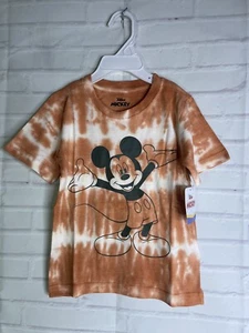 Disney Mickey Mouse Tie Dye Graphic Short Sleeve Tee T-Shirt Top Kids Boys 4T - Picture 1 of 6