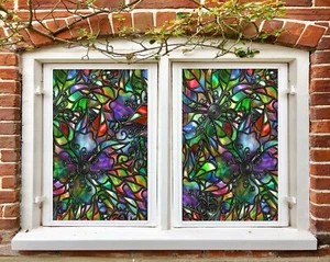 3D Color Petals D378 Window Film Print Sticker Cling Stained Glass UV Block Amy - Picture 1 of 11