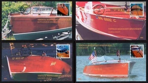USA, SCOTT # 4160-4163, SET OF 4 BGC FDC COVERS VINTAGE MAHOGANY SPEEDBOATS 2007 - Picture 1 of 9