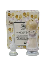 Precious Moments 1993 Girl And Goose Ceramic Salt & Pepper Shakers 357294 - Picture 1 of 16