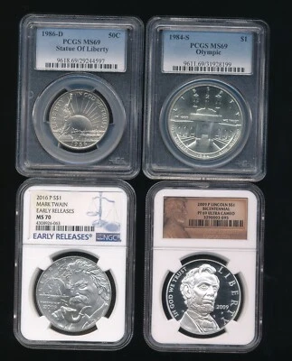4- PSGS  & NGC Modern Commemoratives Dollars and Half Dollar             z - Image 1 of 2