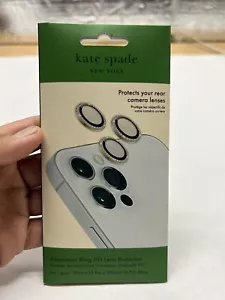 Kate Spade Aluminum Ring HD Camera Lens Protector iPhone 14 Pro/Max - Stone Gold - Picture 1 of 2