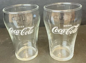 Vintage Coca Cola Glasses (2) Libbey - Star Mark 7 oz EUC N2 - Picture 1 of 4