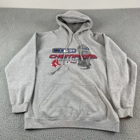 2004 Boston Red Sox World Series Champions Sweatshirt Men’s Medium Gray Vintage Cover