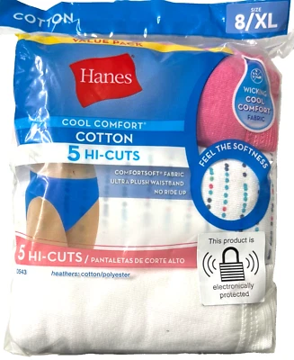New, Sealed Hanes Cool Comfort Cotton Hi-Cut Underwear, 5pk,8 XL - Image 1 of 3