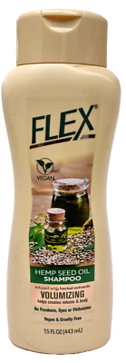 Lote 2x Champú Flex Aceite Semilla de Cáñamo Extracto de Hierbas Voluminizador Vegano Sin Colorantes 15ozEa Foto 1 de 4