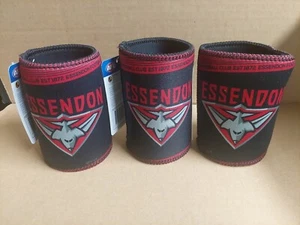 3 AFL Essendon Bombers Can Stubby Coolers Holders - Jersey Football - Picture 1 of 4