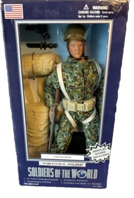 Figura de acción Soldiers of the World WWII Paramarine 12" con cabello rubio nueva en caja Foto 1 de 2