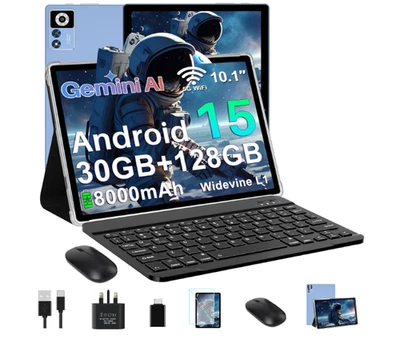 ZIOVO Tablet 10 Inch Android 15, 30GB RAM+128GB ROM (TF 2TB), 5G WiFi Tablets - Image 1 of 4