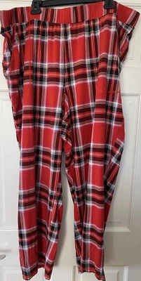 Lane Bryant Cacique сна бегун пижамы брюки леггинсы гостиной красный клетку 26/28 (4 X) - Изображение 1 из 4