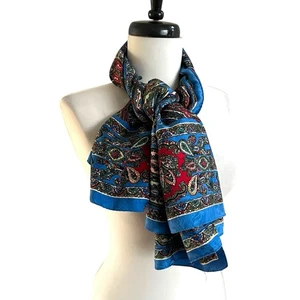 Vintage JG Haken Seide Paisley Schal groß 42x42 altes Geld Luxus Halstuch bunt - Bild 1 von 10