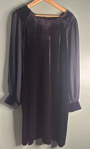 Damenkleid schwarz Samt transparente Ärmel 18 Witchy Dark Fairy Whimsigoth romantisch - Bild 1 von 7
