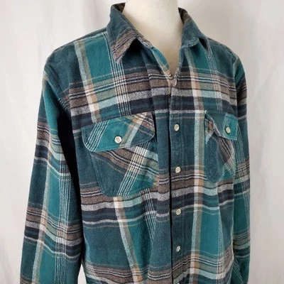 Eagle Crest Plaid Heavy Duty Flannel Shirt Button Up Mens 3XLT Cotton Vintage - Image 1 of 4