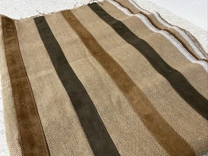 Designer Fabric Remnant Browns Suede Texture Stripe 54” X 34” - Picture 1 of 9
