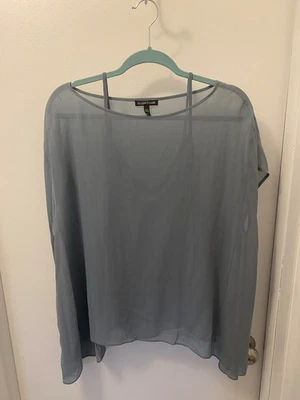 Nuevo EILEEN FISHER SILK Bray cuello redondo CAJA TOP talla L con camiseta sin mangas a juego Foto 1 de 4