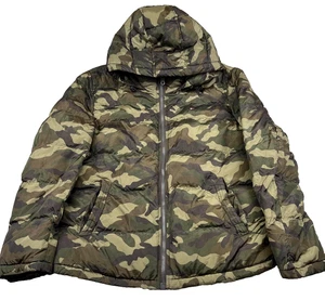 Tommy Hilfiger Camo Puffer Jacket Mens XL Camouflage Down Insulated Hooded - Picture 1 of 15