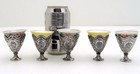 Set 5 Antique Ottoman Turkish Solid Silver Zarf Cup c1900 Tugra Sah Mark 