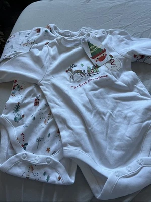 Next Baby My First Christmas Baby Grow White Size 3-6 Months New with Tags - Image 1 of 4