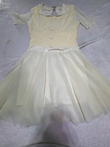 REVOLUTION Dancewear Dance Costume Medium M Adult Champagne 50’s Feel Halloween - Picture 1 of 14