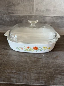 Vintage CorningWare Wildflower Casserole Dish W/ Lid 10X12X2.5” - Picture 1 of 7