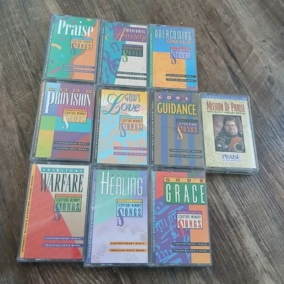 Lot 10 Scripture Memory Songs Cassette Tapes 1992 Integrity Music Anxiety Praise - Image 1 of 3