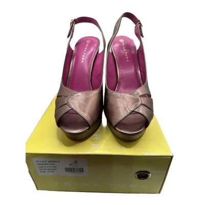Zapatos de plataforma Trina Turk para mujer bronce Joni tacón alto talla 8,5 NUEVOS CON CAJA Foto 1 de 4