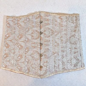 Ivory Champagne Brocade Laced Corset Large - Picture 1 of 5