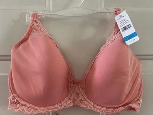 Natori Feathers Plunge BH Pink Icing 730023 34DDD Vollfigur Kontur Spitze Neu mit Etikett - Bild 1 von 5