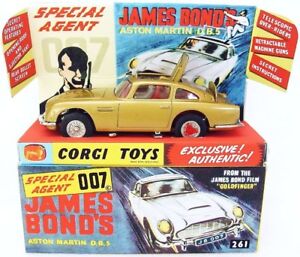 Corgi Toys JAMES BOND 007 ASTON MARTIN 1997 DB.5 + Figures + 1965 Repro Box MIB!