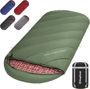 Kingcamp XL Sleeping Bag for Adults 3-4 Season Large Wide Flannel Liner Single - Picture 1 of 7