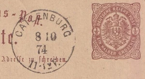 74353) CATLENBURG Hannover Ablöser-Stempel 1874 auf Postkarte - Picture 1 of 3