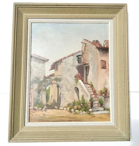 Maisons de Lorgues Les Salettes dans Le Var 1954 Provence Huile Signé Leroy - Foto 1 di 9