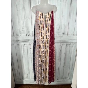 Monique Lhuillier Pleated Paisley Floral Chiffon Lined Sleeveless Maxi Dress 4 - Picture 1 of 17