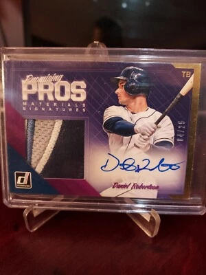2018 Donruss Promising Pros Materials Signatures Gold AUTO Daniel Robertson 4/25 - Imagem 1 de 4