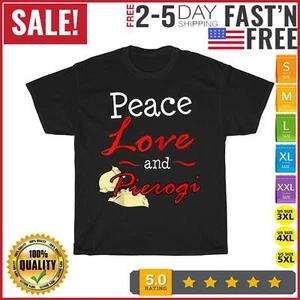 Pierogi Polish Food Dyngus Day Peace Love Funny Pride Raglan T Shirt Men Women - Picture 1 of 9